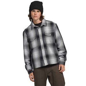 The North Face Valley Twill Utility Shacket Men Medium Black White Plaid Organic